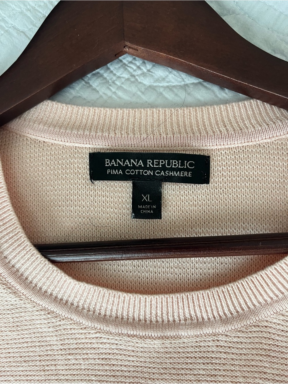 Banana Republic Pima Cotton Cashmere Crew Sweater in Light Pink